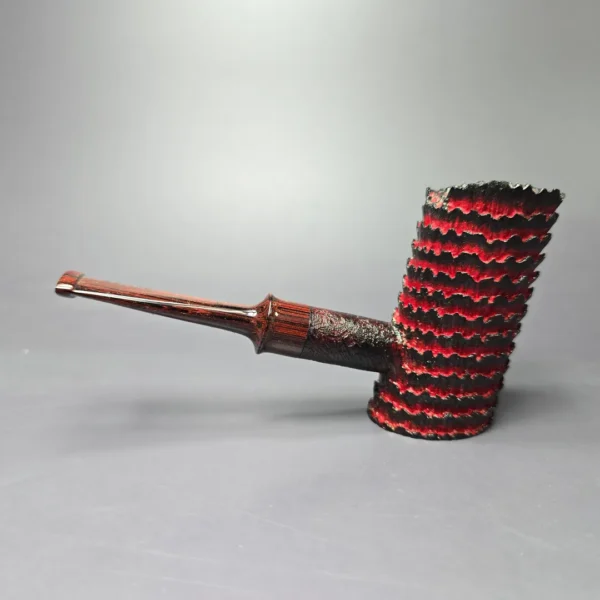 Eclesias Pipes “Dragon Scale” Contrast Sandblasted Poker Handmade Briar Pipe, New - Image 4