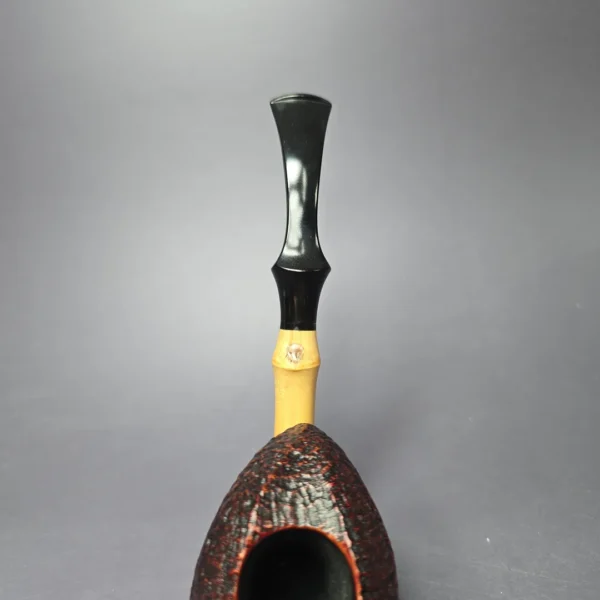 Lasse Skovgaard Sandblasted Elephant's Foot w/ Bamboo Estate Briar Pipe, Unsmoked - Image 4