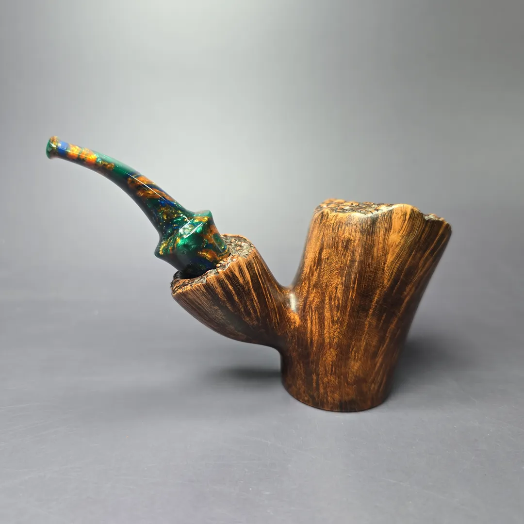 Dragon Briars by Joshua Ronish Smooth Poker Estate Briar Pipe, Unsmoked - Image 4