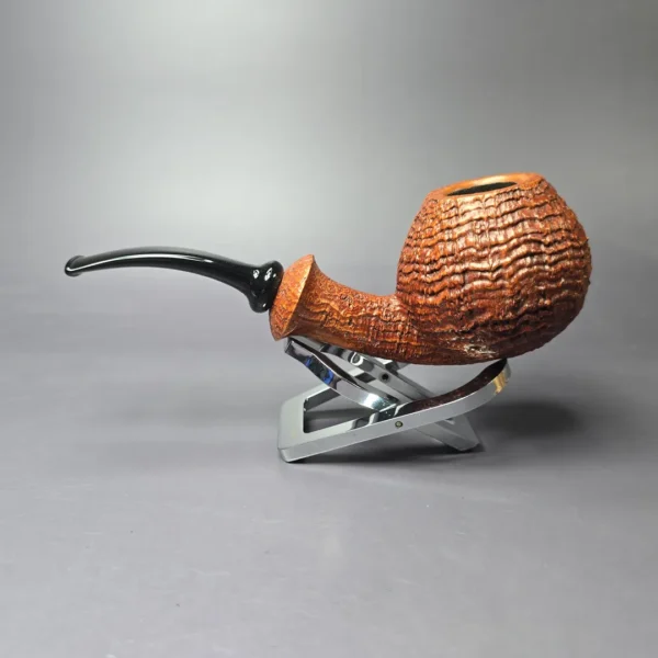 Lasse Skovgaard XL Sandblasted Brandy Estate Briar Pipe, Unsmoked - Image 4