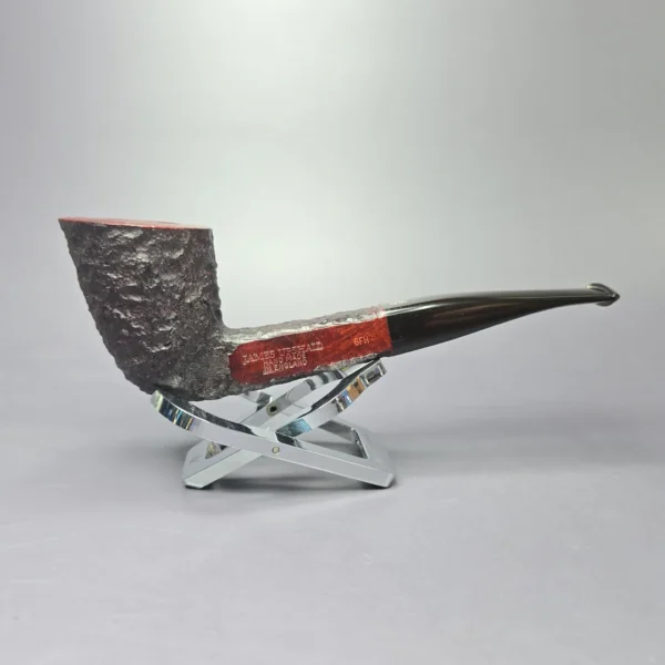 James Upshall Bark Group 6 Rusticated Panel Dublin Estate Briar Pipe, Unsmoked - Image 4