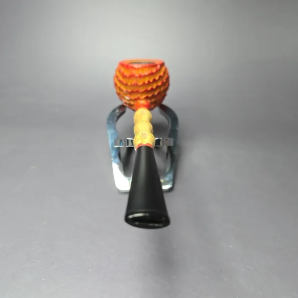 Eclesias Pipes "Dragon Scale" Sandblasted Prince w/ Bamboo Handmade Briar Pipe, New - Image 5