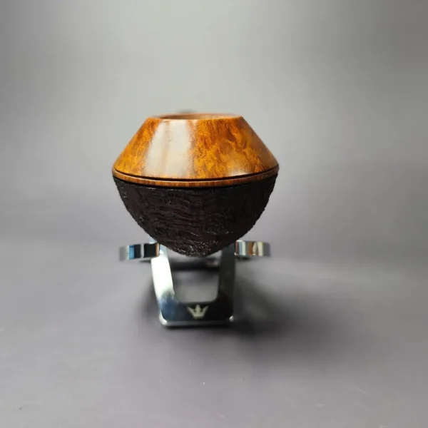 Rad Davis 2010 Partially Sandblasted Rhodesian w/Ivorite Estate Briar Pipe, Unsmoked - Image 5