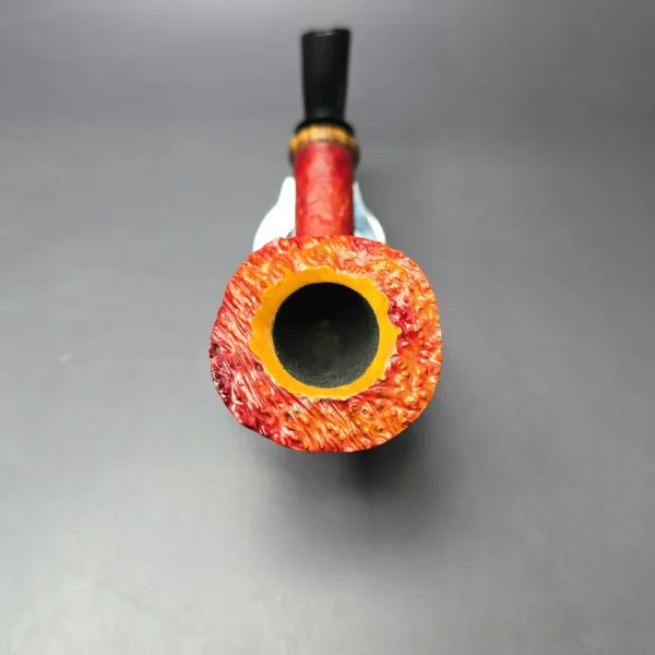 Bonsai Pipes Sandblasted Zulu Dublin w/ Zebrawood Handmade Briar Pipe, New - Image 5