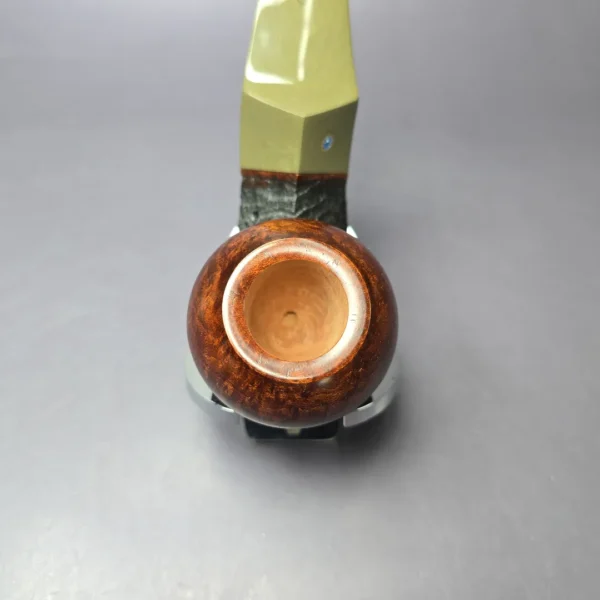Voboril Pipes Partially Sandblasted Chubby Bulldog Estate Briar Pipe, Unsmoked - Image 5