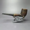 Dunhill 1991 Shell Briar 4103 Sandblasted Billiard w/ Brass Estate Briar Pipe, English Estates - Image 5