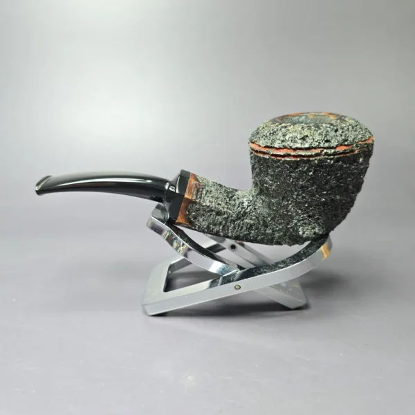 Herriot Pipes Rusticated Panel Shank Rhodesian Handmade Briar Pipe, New - Image 5