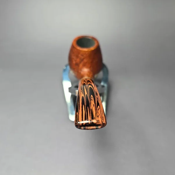 Herriot Pipes Contrast Sandblasted Bent Billiard w/ Horn Handmade Briar Pipe, New - Image 5