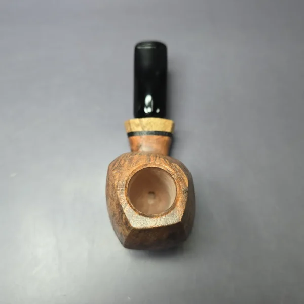 Peter Toth Contrast Sandblasted Freehand w/ Zebrawood Handmade Briar Pipe, New - Image 5