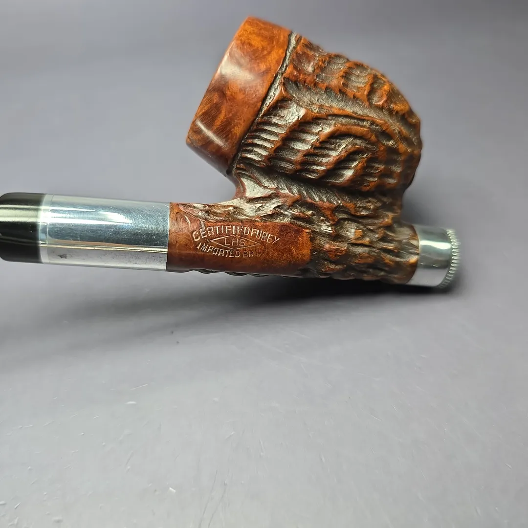 LHS Purex Rusticated Cavalier Estate Briar Pipe, American Estates - Image 6