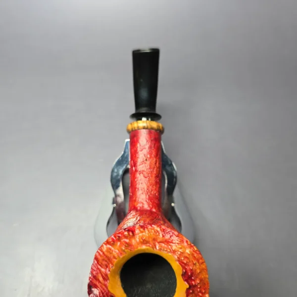 Bonsai Pipes Sandblasted Zulu Dublin w/ Zebrawood Handmade Briar Pipe, New - Image 6