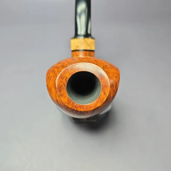 Peter Heding Gold Grade Smooth Lion w/ Spalted Maple Estate Briar Pipe, Unsmoked - Image 6