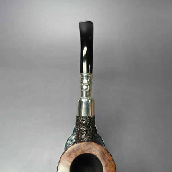 Ferndown Bark Rusticated Acorn w/ Silver Spigot Estate Briar Pipe, English Estates - Image 6