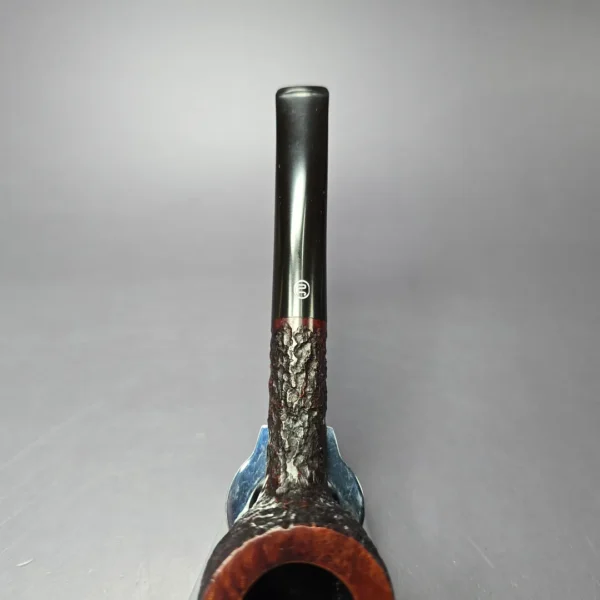 James Upshall Bark Group 5 Partially Rusticated Pot Estate Briar Pipe, Unsmoked - Image 6