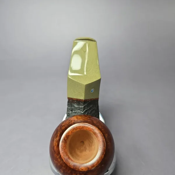 Voboril Pipes Partially Sandblasted Chubby Bulldog Estate Briar Pipe, Unsmoked - Image 6