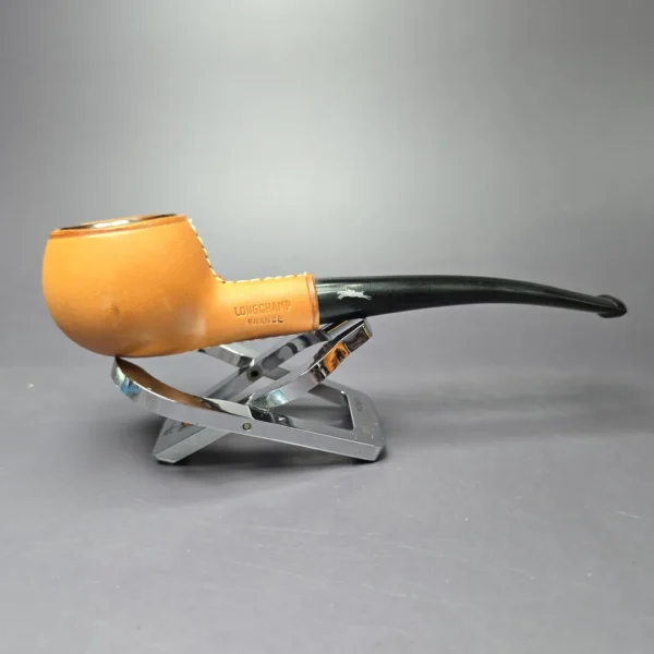 Longchamp Leather Wrapped Two Pipe Set w/ Case Estate Briar Pipes, Unsmoked - Image 6