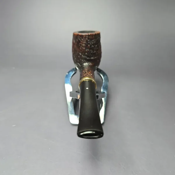 Dunhill 1991 Shell Briar 4103 Sandblasted Billiard w/ Brass Estate Briar Pipe, English Estates - Image 6