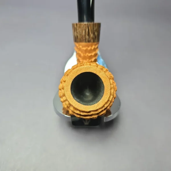 Eclesias Pipes “Dragon Scale” Sandblasted Acorn w/ Wenge Handmade Briar Pipe, New - Image 6