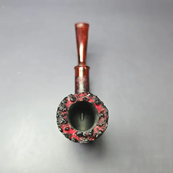 Eclesias Pipes “Dragon Scale” Contrast Sandblasted Poker Handmade Briar Pipe, New - Image 6