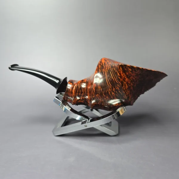 Walt Cannoy Cardinal House Langford Smooth Spiral Horn Handmade Briar Pipe, New - Image 6