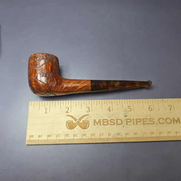 Dave Neeb Spot Carved Billiard Handmade Briar Pipe, New - Image 7