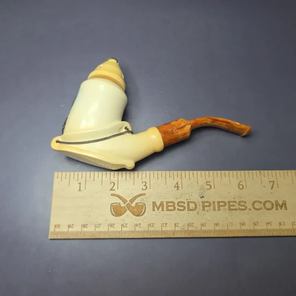 CAO XL Smooth Sitter w/ Wind Cap Estate Block Meerschaum Pipe, Turkish Estates - Image 7