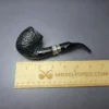 Aldo Velani 03 Sandblasted Bent Billiard w/ Silver Estate Briar Pipe, Italian Estates - Image 7