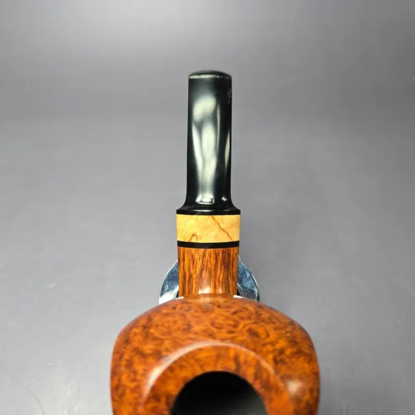 Peter Heding Gold Grade Smooth Lion w/ Spalted Maple Estate Briar Pipe, Unsmoked - Image 7