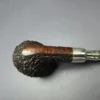 Ferndown Bark Rusticated Acorn w/ Silver Spigot Estate Briar Pipe, English Estates - Image 7