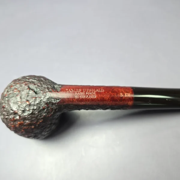 James Upshall Bark Group 5 Partially Rusticated Pot Estate Briar Pipe, Unsmoked - Image 7