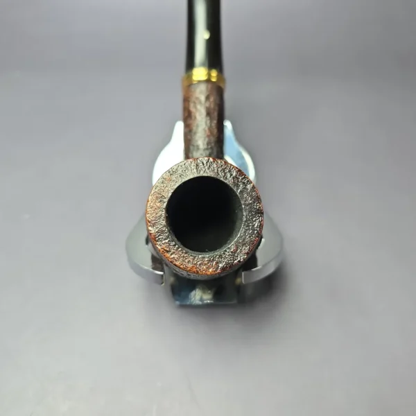 Dunhill 1991 Shell Briar 4103 Sandblasted Billiard w/ Brass Estate Briar Pipe, English Estates - Image 7