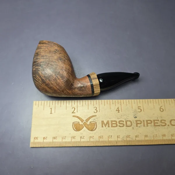 Peter Toth Contrast Sandblasted Freehand w/ Zebrawood Handmade Briar Pipe, New - Image 7