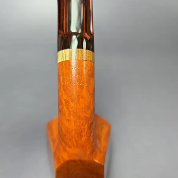 Bjarne Nielsen Signature (B) (Ph. Vigen) Panel Dublin w/ Zebrawood Estate Briar Pipe, Unsmoked - Image 7