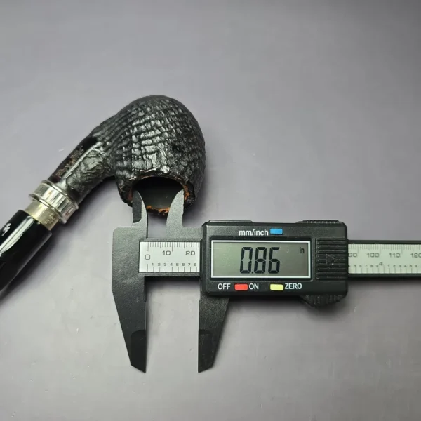Aldo Velani 03 Sandblasted Bent Billiard w/ Silver Estate Briar Pipe, Italian Estates - Image 8