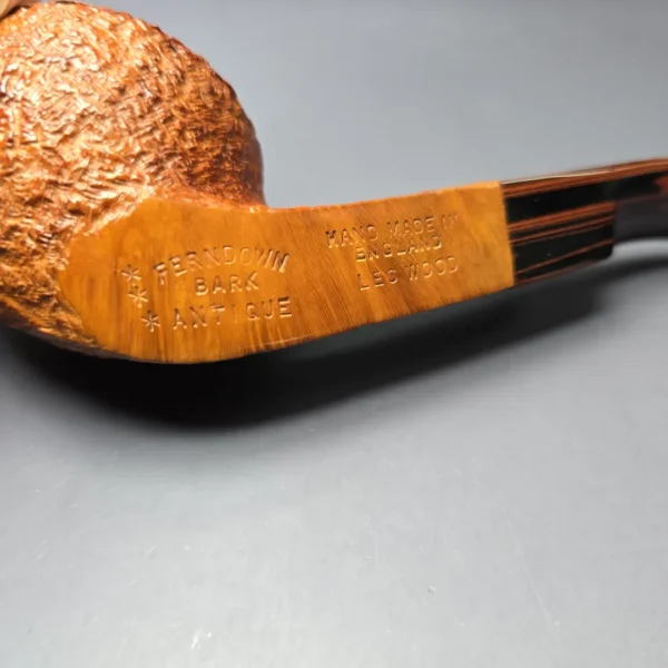Ferndown Antique Bark 3 Star Rusticated Bulldog w/ Cumberland Estate Briar Pipe, English Estates - Image 8
