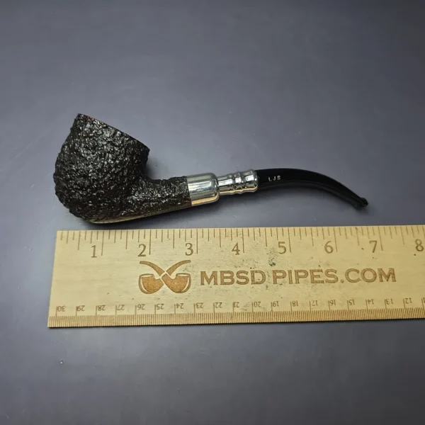 Ferndown Bark Rusticated Acorn w/ Silver Spigot Estate Briar Pipe, English Estates - Image 8