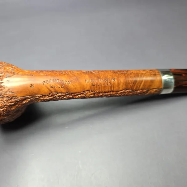 Ferndown (Antique) Bark Rusticated Canadian w/ Silver Estate Briar Pipe, English Estates - Image 8