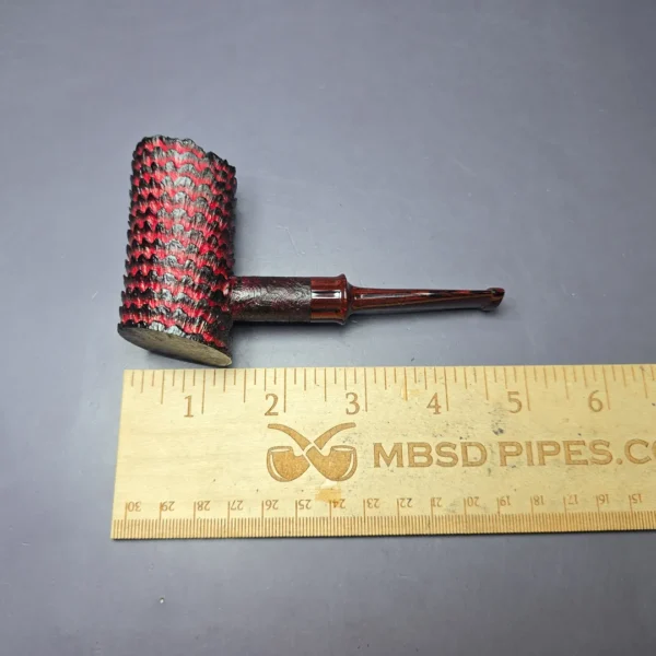 Eclesias Pipes “Dragon Scale” Contrast Sandblasted Poker Handmade Briar Pipe, New - Image 8