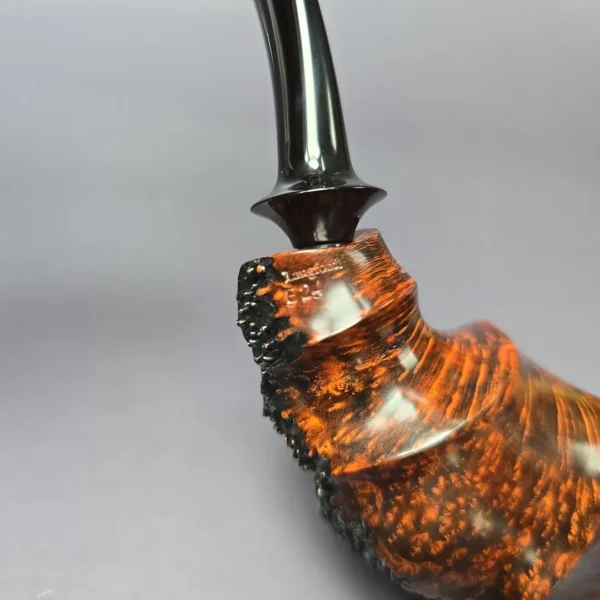 Walt Cannoy Cardinal House Langford Smooth Spiral Horn Handmade Briar Pipe, New - Image 8