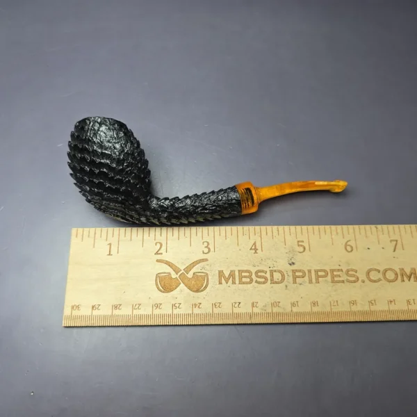 Eclesias "Dragon Scale" Sandblasted Egg Handmade Briar Pipe, New - Image 9