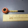 Eclesias Pipes "Dragon Scale" Sandblasted Prince w/ Bamboo Handmade Briar Pipe, New - Image 9