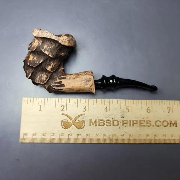 Nording Spruce Matte Rusticated Freehand Estate Briar Pipe, Unsmoked - Image 9