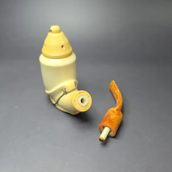 CAO XL Smooth Sitter w/ Wind Cap Estate Block Meerschaum Pipe, Turkish Estates - Image 9