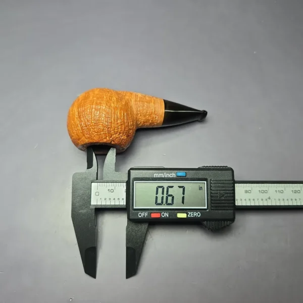 C-Pipe Sandblasted Nosewarmer Apple Handmade Briar Pipe, New - Image 9