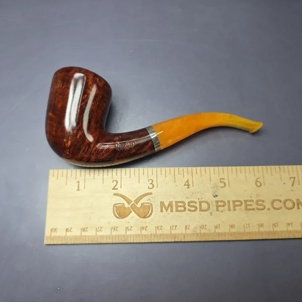 Rinaldo Triade Y Smooth Bent Billiard w/ Silver Estate Briar Pipe, Unsmoked - Image 9