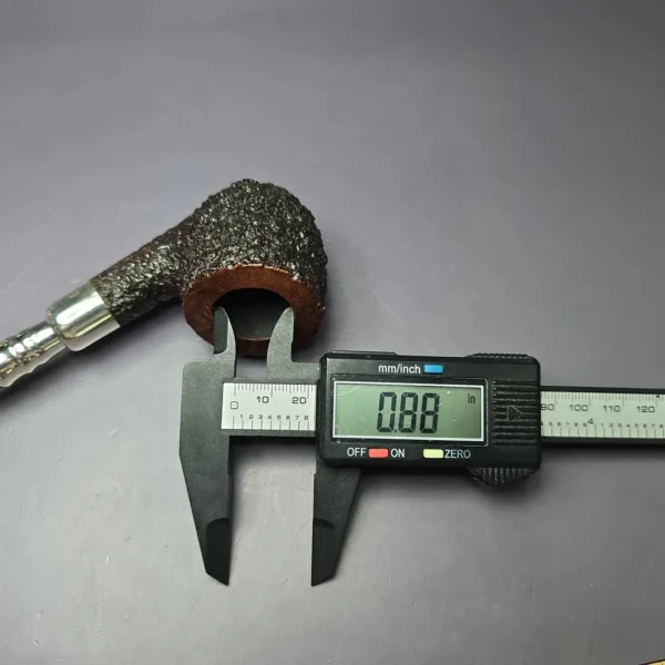 Ferndown Bark Rusticated Acorn w/ Silver Spigot Estate Briar Pipe, English Estates - Image 9