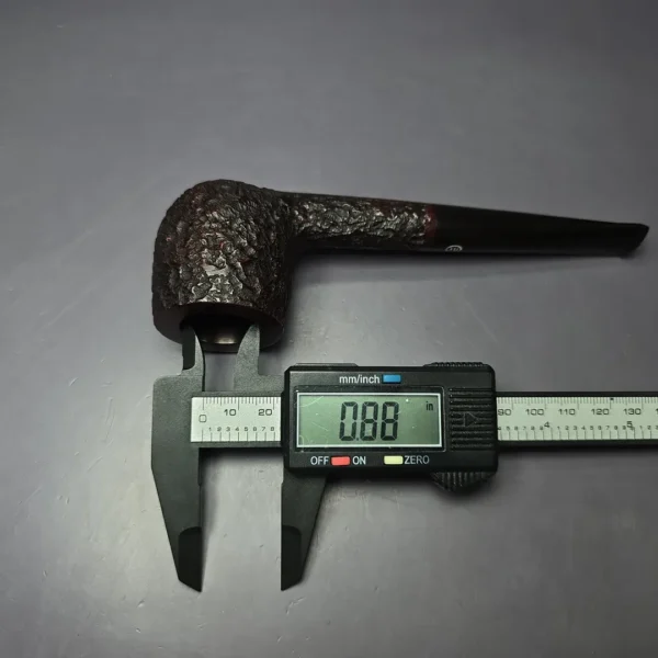 James Upshall Bark Group 5 Partially Rusticated Pot Estate Briar Pipe, Unsmoked - Image 9