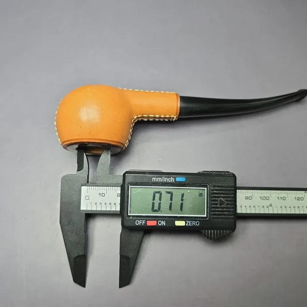 Longchamp Leather Wrapped Two Pipe Set w/ Case Estate Briar Pipes, Unsmoked - Image 9