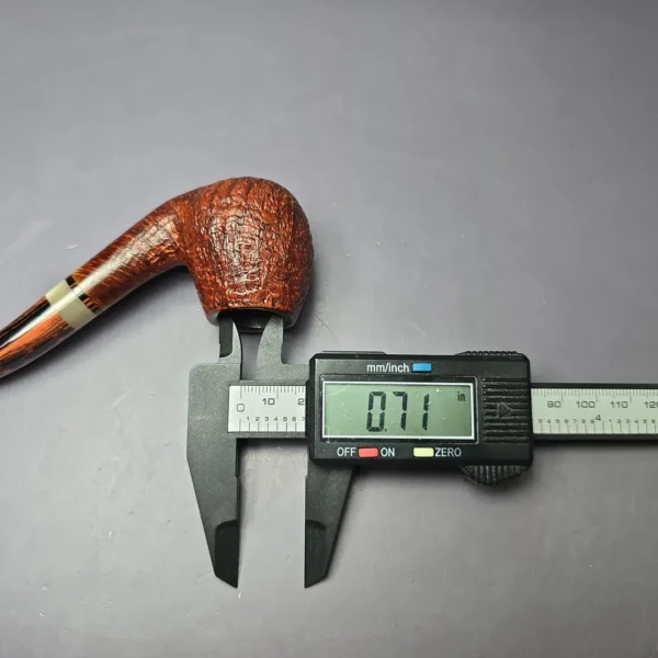 Herriot Pipes Contrast Sandblasted Bent Billiard w/ Horn Handmade Briar Pipe, New - Image 9