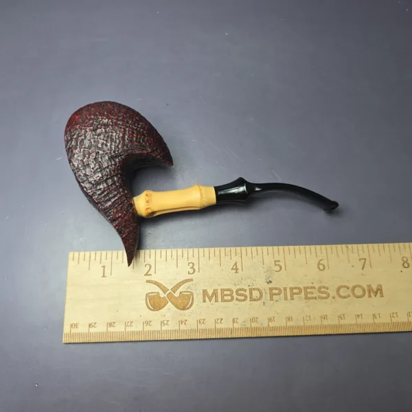 Lasse Skovgaard Sandblasted Elephant's Foot w/ Bamboo Estate Briar Pipe, Unsmoked - Image 9